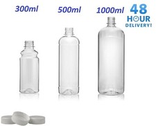 Clear PET Plastic Bottles With White Screw Caps  Drinks Bottles Home Brew Beer 