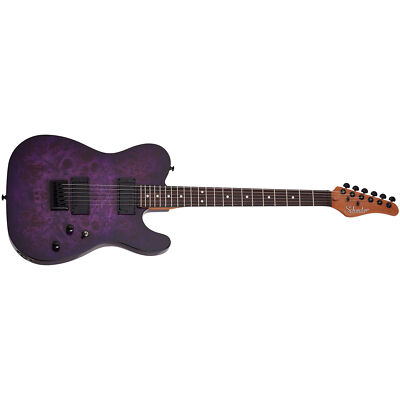Schecter PT Standard Guitar, Rosewood, Roasted Maple, Purple Burst Burl