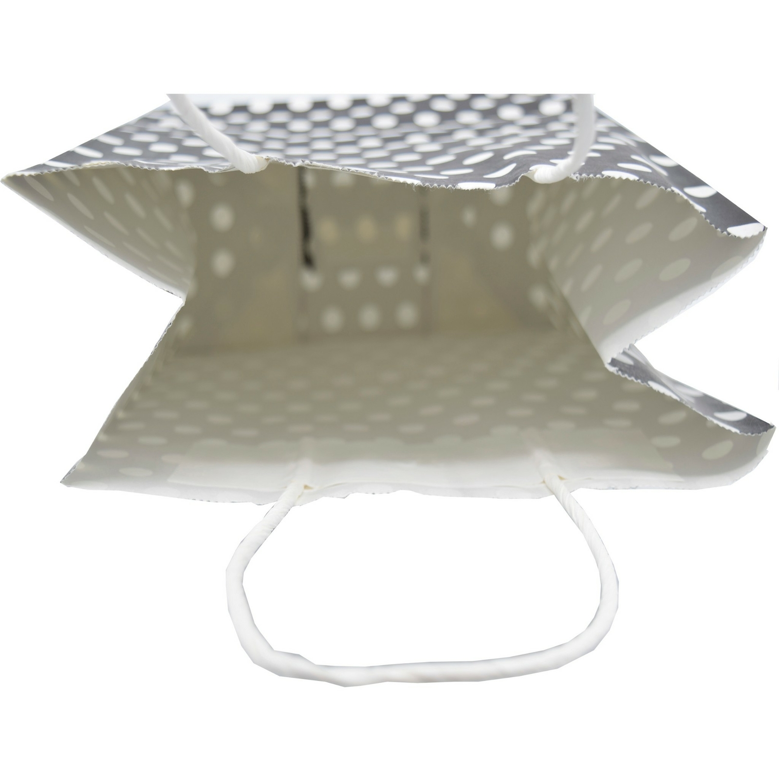 Pack of 12 White Polka Dot Design Gift Bags 21x11x27cm (Black)