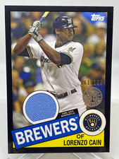 Lorenzo Cain 2020 Topps Series 1 1985 Baseball Relic Black #161/199 Brewers