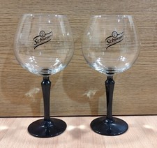 SCHWEPPES WATER SODA ADVERTISIGN SET OF TWO TALL CORDIAL GLASSES