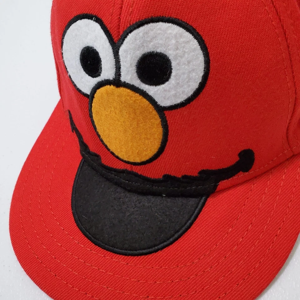 Sombrero Hombre Calle Sésamo Mediano Rojo Gorra Elmo Cara Bordada Mezcla Lana Personaje Foto 3 de 4