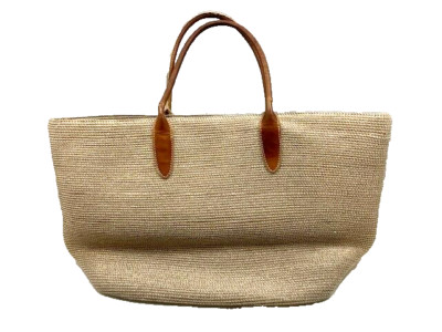Talbots Metallic Gold Tone Woven Look Tote Bag Double Handle Purse