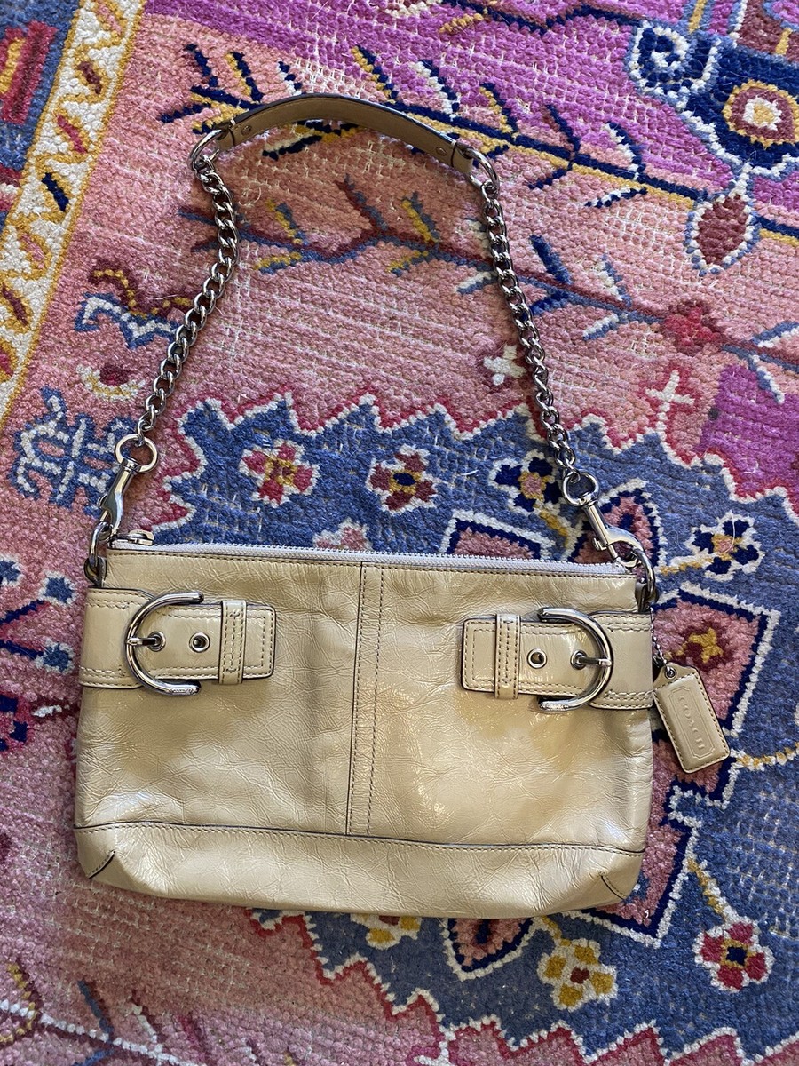 バッグ 00s old coach handbag turnrock vintage Old Coach USA Turnlock Shoulder Bag Navy Leather Vintage