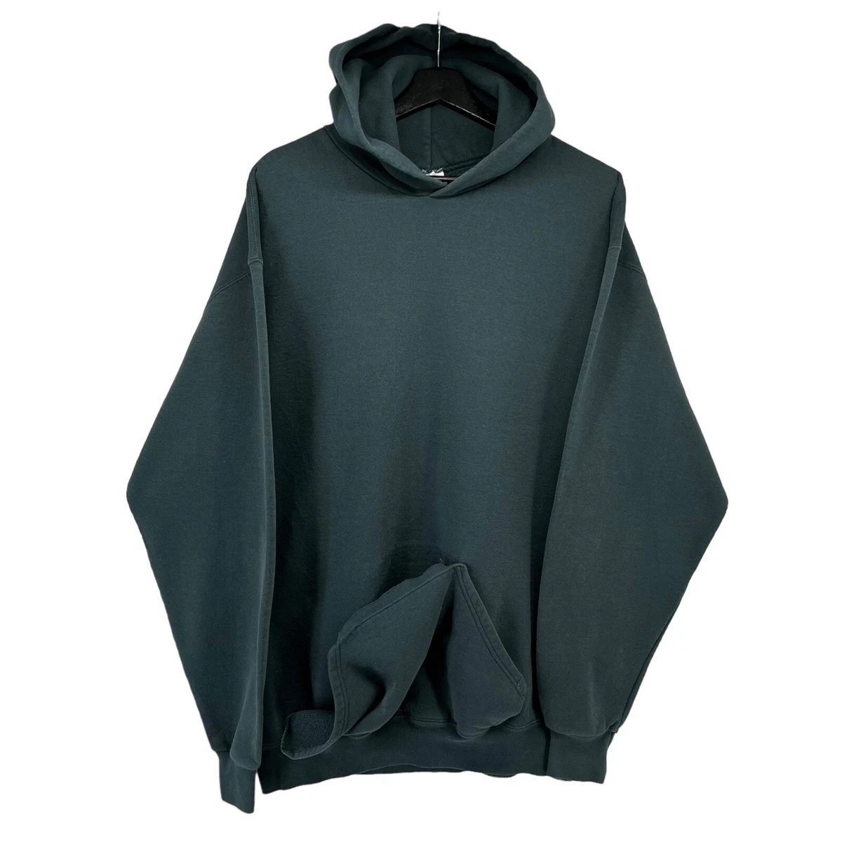 Vintage 90s Russell Athletic Charcoal Gray Hoodie Sweatshirt Sz