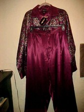 NWT UNISEX PAJAMAS BY JT BECKET PAISLEY TOP WITH POCKETS PANT BURGANDYSTRIPE LG