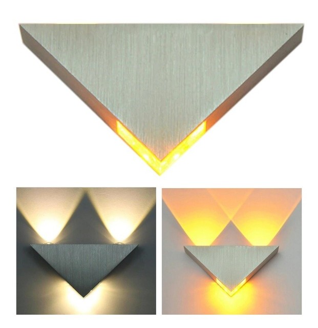 3W Triangle Wall Light Fixture Modern Aluminum LED Lamp Indoor Bathroom Sconce eBay