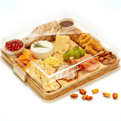 Combler Charcuterie Boards, Bamboo Charcuterie Board with Lid, Cheese Board w...