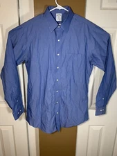 Brooks Brothers 1818 Regent Mens Shirt Blue All Cotton Non Iron 16 6/7