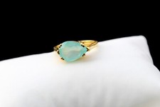 Aqua Chalcedony Ring 925 Sterling Silver Designer Statement Ring For Women