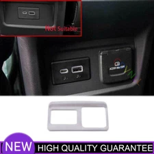 Rear USB Socket Switch Cover Strip For Chevrolet Blazer 19-2021 Silver Titanium