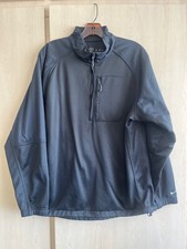 Mens Nike Golf Black Therma-Fit 1/4 Zip Fleece Mock Neck - Size Medium