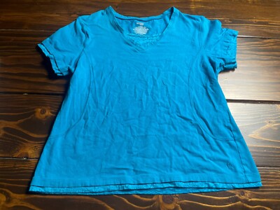 Danskin Now Shirt, Women's Size XL, Blue, Faux Layered, Stretch