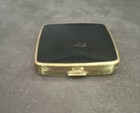Vintage schwarz und goldfarben klein Puder kompakt mit Spiegel