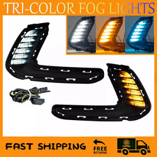 For 2016 - 2018 Hyundai Elantra White Yellow Blue Led Front Fog Lights Drl