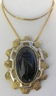 HUGE Vintage Signed Egyptian Revival Scarab Pendant Necklace IXEL Brooch Mexico — photo 5