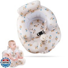 Inflatable Baby Seat with 3-Point Safety Belt and Built-in Pump - Portable In