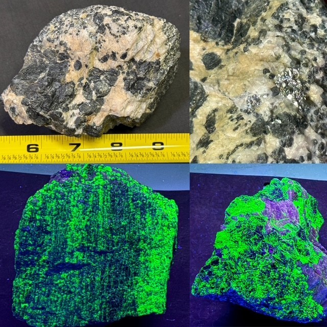 SEE VIDEO: RARE LOELLINGITE AND BLACK WILLEMITE ,STERLING HILL, N.J.