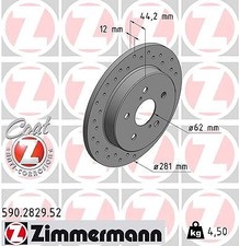 2x ZIMMERMANN Bremsscheibe Hinterachse, Vorderachse u.a. für LEXUS, TOYOTA