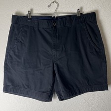 St Johns Bay Shorts Mens 38 Khaki Black Classic Comfort Stretch Casual