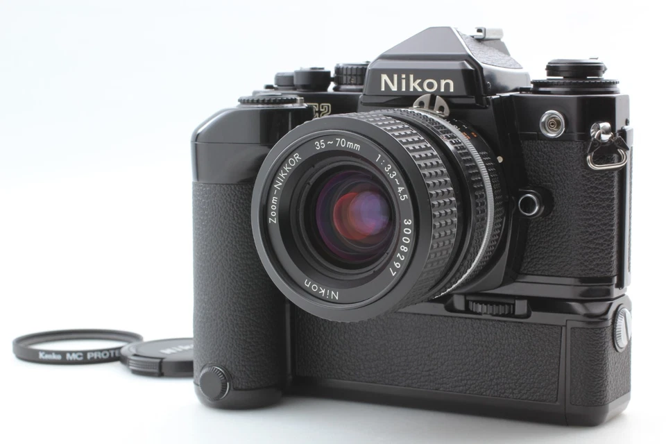 ⏯️Honeycomb [N COMO NUEVO / MD-12] Cuerpo de cámara fotográfica Nikon FE2 negro Ai-S 35-70 mm JAPÓN Foto 2 de 4