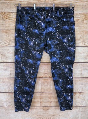 Blackheart Women's 22 Plus Blue Galaxy Print Super Skinny Jeans Hot Topic VGUC