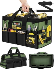 Heavy Duty Tool Bag 16-Inch - 19 Pockets Tool Organizer, Portable Electrician To