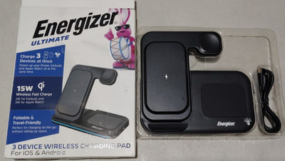 Energizer 3-in-1  Foldable Wireless 15W Fast Charging Station - Qi Certified