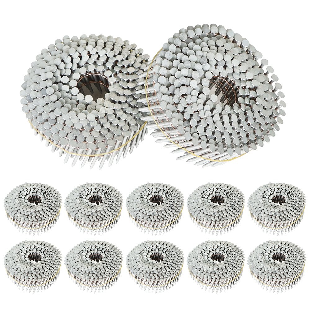 3600Pcs Siding Nails 1-1/2” x .092” Collated Wire Coil Full Round Head 15 Degree