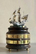 Charles Frodsham ‘Mariners World Timer’ Clock Solid Silver Golden Hind Ship