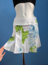 Made in Italy Floral Pleated Mini Skirt - White/Green/Blue - Size 40