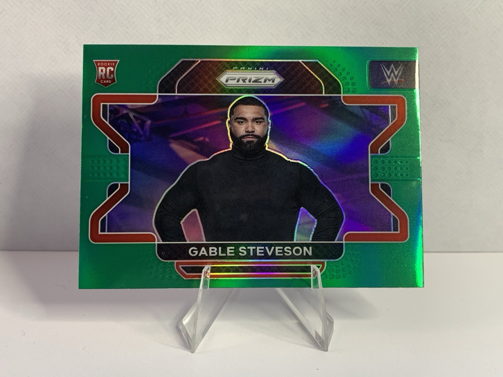 2022 Panini Prizm WWE Gable Steveson ROOKIE Green Prizm Parallel