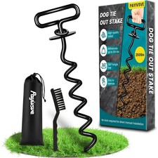 Dog Stake, Heavy Duty Dog Tie-Outs Stakes 140LBS , Screw in Dogs Yard Stak...