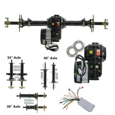 30" 40" Go kart Rear Axle Kit 500W 1000W Differential Motor Assembly Trike Golf