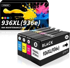 936E 936XL Ink Cartridge 4-Pack for HP OfficeJet 9120 9135e 9120e 9110 9730e