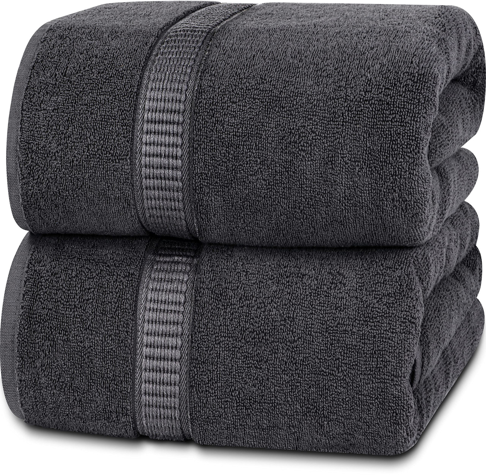 Luxurious 2-Piece Jumbo Bath Sheet Set 35x70 Inches 600 GSM 100% Ring Spun Cotton