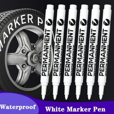 6 Pack  Acrylic White Paint Pens  White Permanent Marker with Extra Fine Point