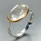 Handmade ring Natural Aquamarine Ring 925 Sterling Silver Size 7.75 /R468018