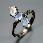 Gemstone Natural Moonstone Ring 925 Sterling Silver Size 5 /R441175