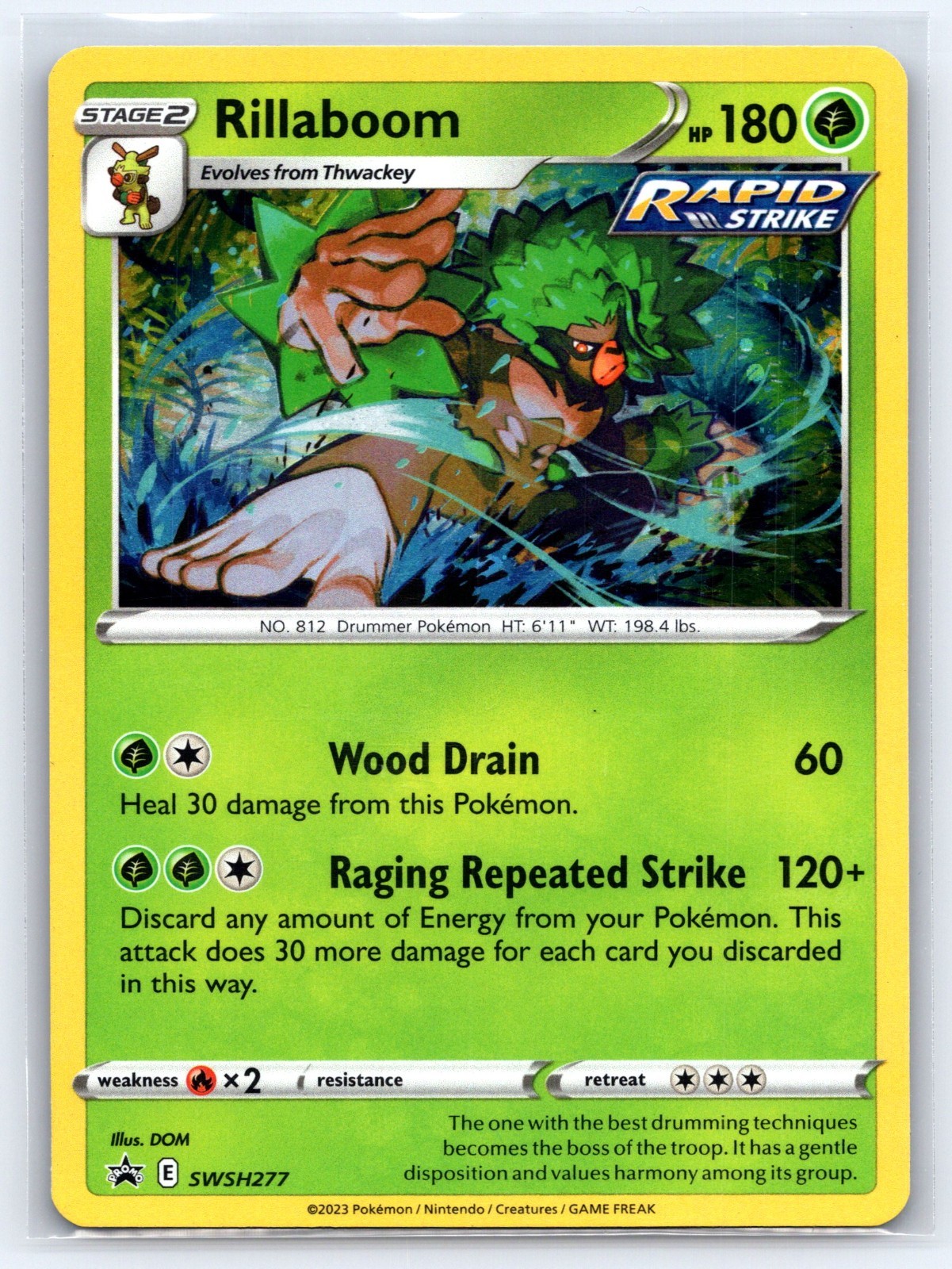 Rillaboom SWSH277 SWSH: Sword & Shield Promo Cards Holo MP+