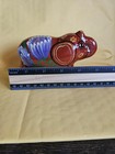 0325-m154 Vintage Made In Mexico Pottery Elephant With Vibrant Handpainted Flora — photo 9