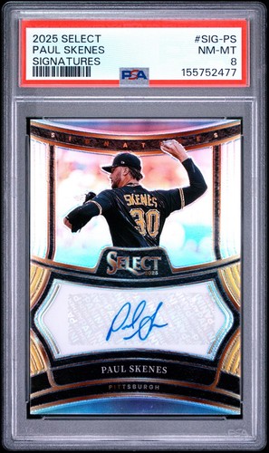 2025 Panini Select: PAUL SKENES AUTO Signatures Pirates PSA 8