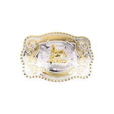 1 1/2" Big Gold Quarter Horse Western Belt Buckle - Style 3. 5 1/2" x 3 7/8".