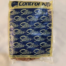 XL Queen Nylons Silkies Control Top Pantyhose Beige #752 USA Made
