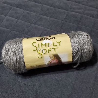Caron Simply Soft Yarn Grey Heather 6oz Skein No Dye Lot