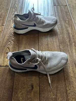Nike Men Size 8.5 Epic React Flyknit Diffused Taupe Running Shoe AQ0067-201