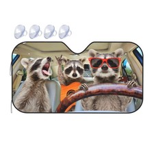 Begarm Three Funny Raccoons Animals Windshield Sun Shade for Car SUV Truck 51...