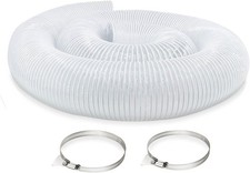 POWERTEC 4" X 10' Dust Collection Hose, 4 Inch Flexible PVC Dust Collector Hose