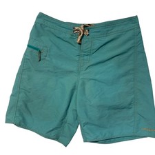 Patagonia Mens Teal Green Board Shorts Swim Trunks Size 31 Nylon 8 Inch Inseam