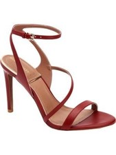BCBG MAXAZRIA Womens Maroon Amilia Toe Stiletto Leather Slingback Sandal 9
